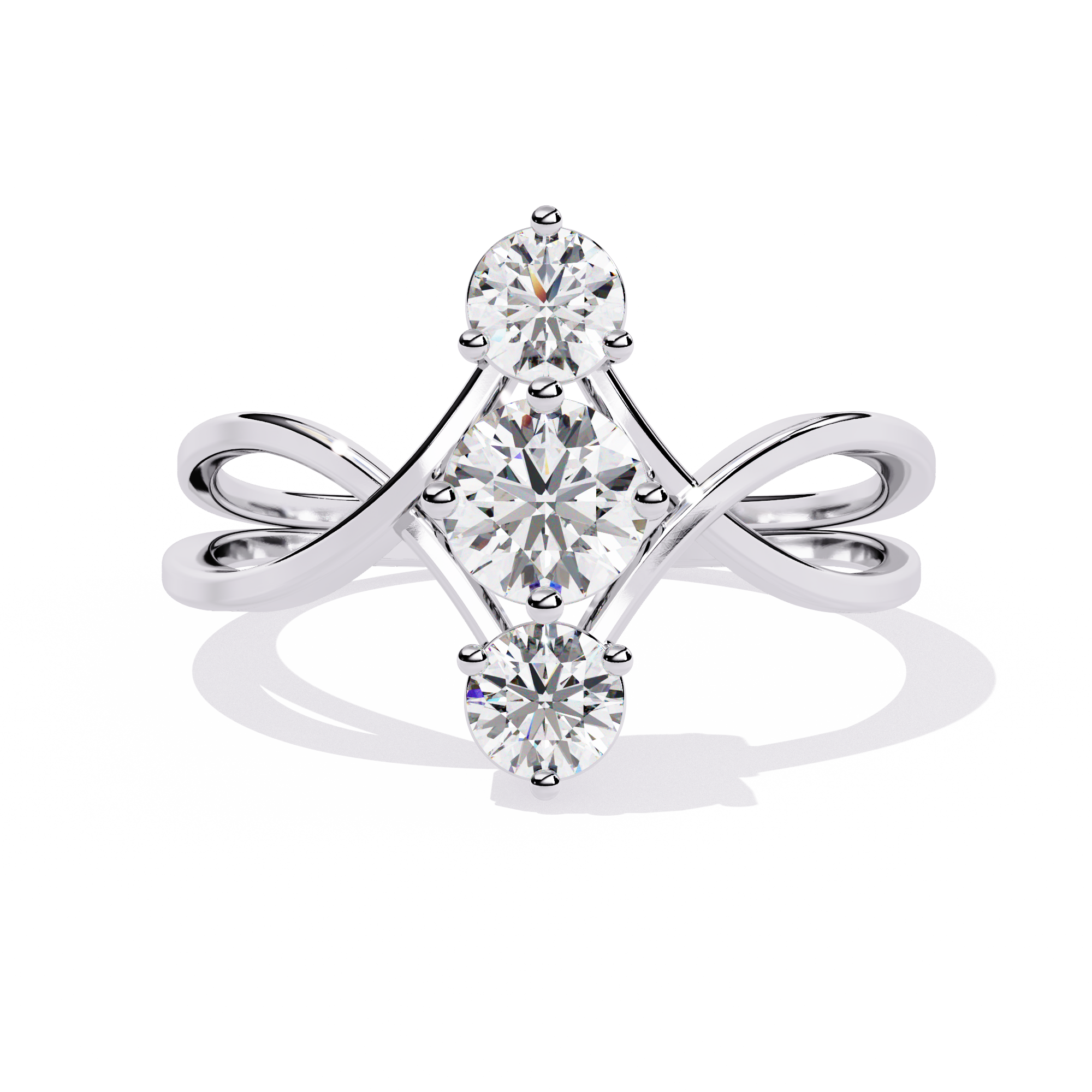 Solitairekart – 0.65 CT Lab Grown Diamond Infinity Twist Ring | 14K Yellow Gold
